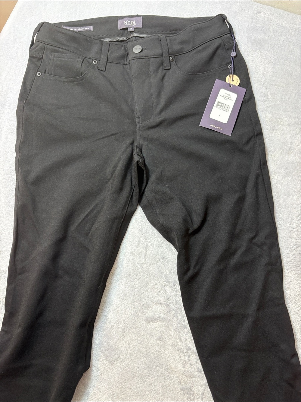 NYDJ Black Slim Straight Ponte Jeans
